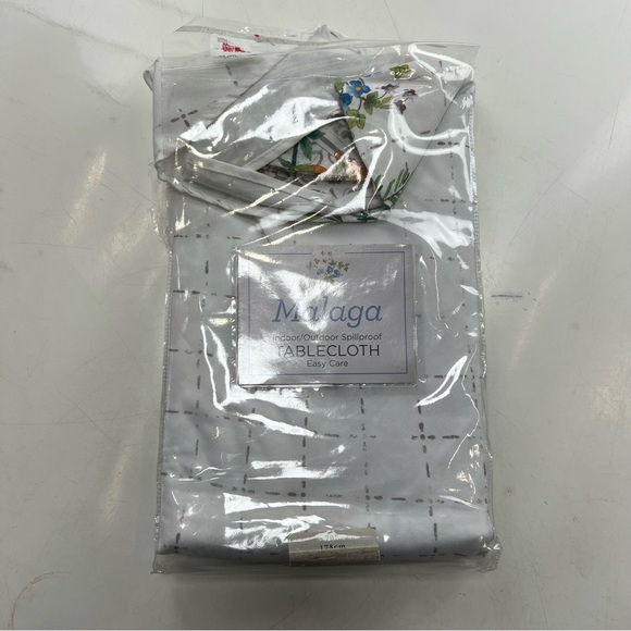 1 Fabric Spillproof Tablecloth 60"x84" Oblong, MULTICOLOR SPRING FLOWERS L118-40 - Picture 4 of 5